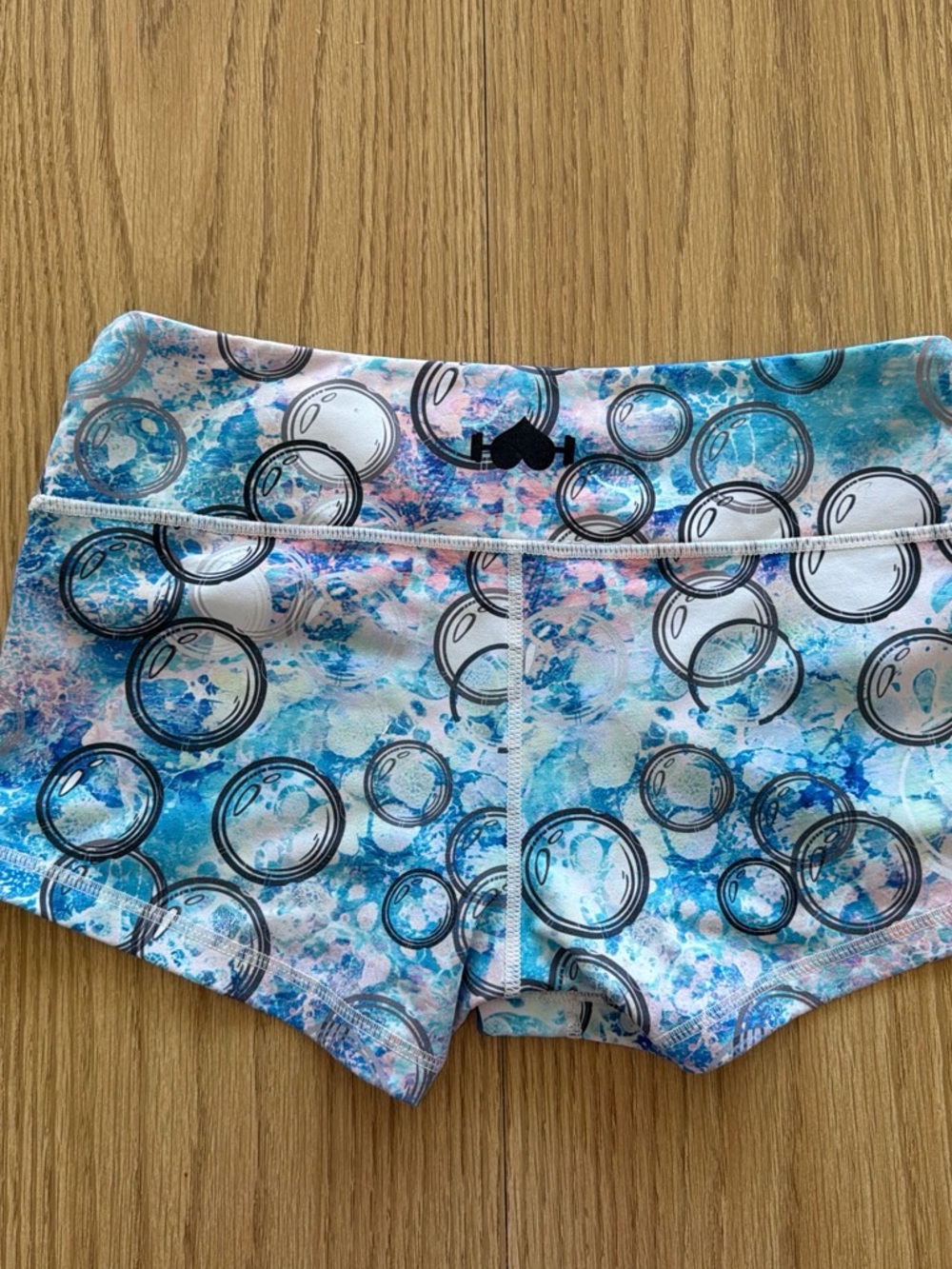 Blue Bubble Print Wodbottom shorts - Picture 2 of 3